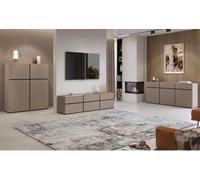 Ensemble de meubles de salon HAVANA - Meuble haut, meuble TV, meuble bas - Design moderne en beige et noir