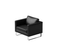 Ensemble De Meubles De Salon Industriels en Acier Inoxydable, Canapé Moderne en Cuir Noir avec Table Basse Métallique for Bar, Discothèque, Collection De Cabines De Bistro Élégantes(C)