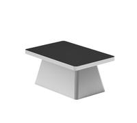 Ensemble De Meubles De Salon Industriels en Acier Inoxydable, Canapé Moderne en Cuir Noir avec Table Basse Métallique for Bar, Discothèque, Collection De Cabines De Bistro Élégantes(F)