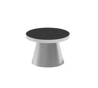 Ensemble De Meubles De Salon Industriels en Acier Inoxydable, Canapé Moderne en Cuir Noir avec Table Basse Métallique for Bar, Discothèque, Collection De Cabines De Bistro Élégantes(D)