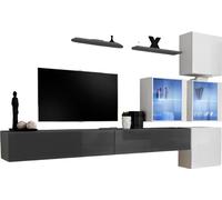 Ensemble de meubles de salon SWITCH XIX Design, en gris brillant et blanc.