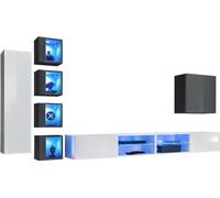 Ensemble de meubles de salon SWITCH XXVI Design, couleurs blanc et gris.