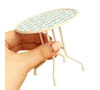 Ensemble de meubles de table miniature en fer pour table verte | Ensemble de meubles de table d'extérieur en fer avec un savoir-faire détaillé pour des représentations réalistes en plein air