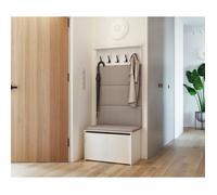 Ensemble de meubles d'entrée - ANDY - Cintre, Banc de Rangement à Chaussures - avec Coussin Confortable - GRIS