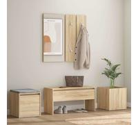 Vidaxl Ensemble De Meubles De Couloir Blanc Bois D'ingénierie Blanc