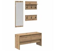 Vidaxl Ensemble De Meubles D'entrée En 4 Pièces En Chêne Massif