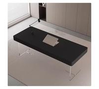 Ensemble de meubles d'étude minimaliste - Bureau en pierre frittée avec pieds en acrylique et chaise pivotante confortable pour bureaux et petits espaces (120 + 66 cm)
