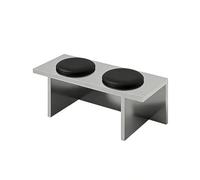 Ensemble De Meubles en Acier Inoxydable for Café, Magasin De Thé Au Lait, Industriel Moderne, Comprenant des Tables en Métal avec Sièges Muraux Et Une Collection(B)