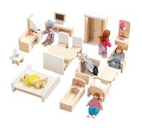 Ensemble de meubles en bois Dollhouses Salon Salle de bain Chambre Scène dédiée à jouer Enfants Cadeaux privilégiés avant les accessoires de jeu Accessoires de jeu