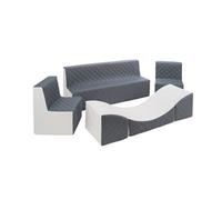 Ensemble de meubles en mousse : 2 chaise Canapé et fauteuil blanc gris