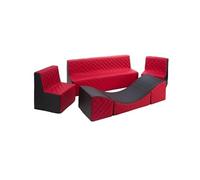 Ensemble de meubles en mousse : 2 chaise Canapé et fauteuil noir-rouge