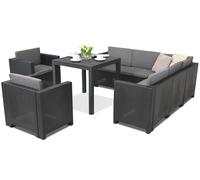 Ensemble de meubles en résine tressée Colorado Dallas Comida 7 Bica anthracite