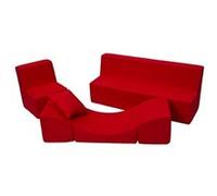 Ensemble de meubles enfant: fauteuil+canapé+ chaise longue rouge Rouge G