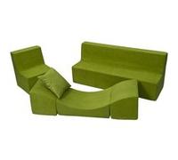 Ensemble de meubles enfant: fauteuil+canapé+ chaise longue vert