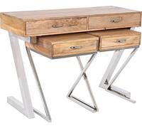Ensemble de meubles Home ESPRIT brun argenté acier bois de mangue 110 x 40 x 76 cm (3 pièces)