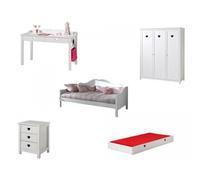 Vipack Chambre complète 5P Amori VI lit banquette Blanc