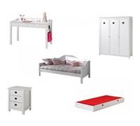 Vipack Chambre complète 5P Amori VI lit banquette Blanc