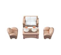 Ensemble de meubles miniatures - Canapé - Table basse - Tasse à café - Pour salon et balcon - Avec décoration - Meubles miniatures