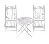 Ensemble de meubles miniatures en fer fait à la main avec table d'appoint et chaises pour maisons de poupée 1/12 modèles de jardin