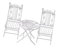 Ensemble de meubles miniatures en fer fait à la main avec table d'appoint et chaises pour maisons de poupée 1/12 modèles de jardin et de cour