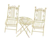 Ensemble de meubles miniatures en fer fait à la main avec table d'appoint et chaises pour maisons de poupée 1/12 modèles de jardin