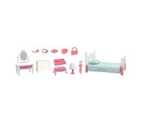Ensemble de meubles miniatures pour maisons de poupée 1/12 pour salle à manger, cuisine, salle de bain, salon avec accessoires pour décors de scène, meubles miniatures