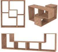Ensemble de meubles modulaire 'Hustersurd' DIY 2 pièces Table de télévision Étagère sur pied Table basse imitation chêne