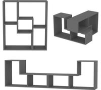 Ensemble de meubles modulaire 'Hustersurd' DIY 2 pièces Table de télévision Étagère sur pied Table basse anthracite