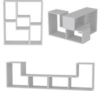 Ensemble de meubles modulaires 'Hustersurd' DIY 2 pièces Table de télévision Étagère sur pied Table basse blanche