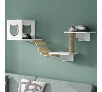 Ensemble de Meubles muraux en Bois Massif for Chat, étagères et perchoirs for, Gain Place, Mur d'escalade for à Faire soi-même(S7)