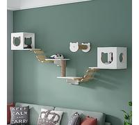 Ensemble de Meubles muraux en Bois Massif for Chat, étagères et perchoirs for, Gain Place, Mur d'escalade for à Faire soi-même(S4)