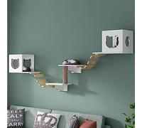 Ensemble de Meubles muraux en Bois Massif for Chat, étagères et perchoirs for, Gain Place, Mur d'escalade for à Faire soi-même(S6)