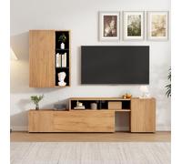 Ensemble De Meubles Muraux TV avec Vitrine, Mur Multimédia Comprenant Un Ensemble De Meuble TV Et Une Étagère sur Pied, Ensemble De Meubles De Salon, pour 120 Pouces