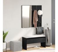 Ensemble De Meubles Pour Couloir Vidaxl En Bois D'ingénierie Chêne Noir Noir