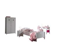 Vipack Amori Lit Simple 90x200cm + Table De Chevet + Bureau + Armoire 2 Portes