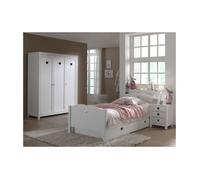 Ensemble de meubles pour enfant - Amori - Lit gigogne - Blanc - Bois - Panneaux de particules