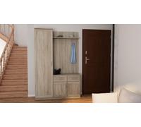 Ensemble de meubles pour hall Przedpokój 130 en chêne clair avec ferrures Premium - 130x200x40 cm