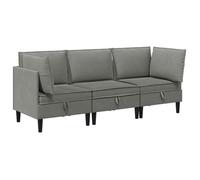 Ensemble de meubles pour le salon 3 szt. Gris foncé Tissu