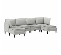 Ensemble de meubles pour le salon 6 szt. Gris clair Tissu