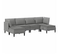 Ensemble de meubles pour le salon 6 szt. Gris foncé Tissu