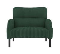 Ensemble de meubles rembourrés ergonomiques 3 pièces - causeuse, fauteuil et poches latérales, cadre en métal robuste pour décoration de salon (vert émeraude)