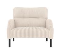 Ensemble de meubles rembourrés flexibles 3 pièces, canapé 2 places, fauteuil ergonomique, cadre en métal durable, poches latérales, parfait pour le salon (beige)