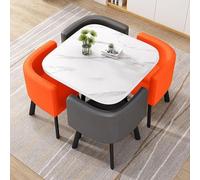 Ensemble de meubles ronds avec table de conférence ronde : ensemble moderne de 5 pièces pour cuisine/salle à manger, hauteur 80 x 75 cm, idéal pour les petits espaces et le petit déjeuner, bar, salle
