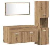 vidaXL Ensemble de meubles de salle de bain Chêne Artisan 3 pièces Bois composite Marron
