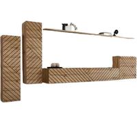Ensemble de meubles suspendus pour votre salon de la collection SWITCH I. Couleur chêne. Façade avec surface fraisée.