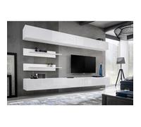 Ensemble de meubles suspendus - PRICE FACTORY - FLY i1 - Blanc brillant - Mat - 4 portes