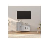 Vidaxl Ensemble De Meubles Tv 2 Pcs Sonoma Gris Bois D'ingénierie Marron