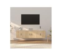 Ensemble de Meubles TV Armoires Salon 3 pcs Blanc Bois d'Ingénierie vidaXL