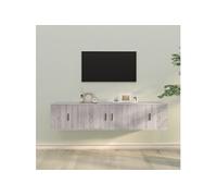 vidaXL Ensemble de Meubles TV 3 pcs, Armoires de Télévision avec Portes, Meubles Télé Salon Salle de Séjour, Moderne, Sonoma Gris Bois d'Ingénierie Gris G