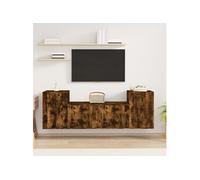 Ensemble de Meubles TV 3 pcs, Armoires de Télévision Murales, Meubles Télé Salon Salle de Séjour, Moderne, Chêne Fumé Bois d'Ingénierie 3188515